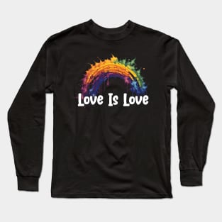Prideful Skies LGBTQ gay pride Rainbow Colored Design Long Sleeve T-Shirt